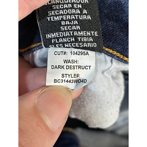 Kendall + Kylie Denim Shorts Womens 7/28 Dark Wash The Icon Cuffed Distressed - Picture 13 of 13